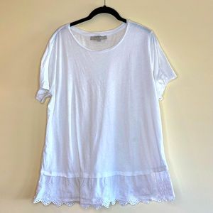 Loft Plus Tee with Eyelet Trim - 14 - White